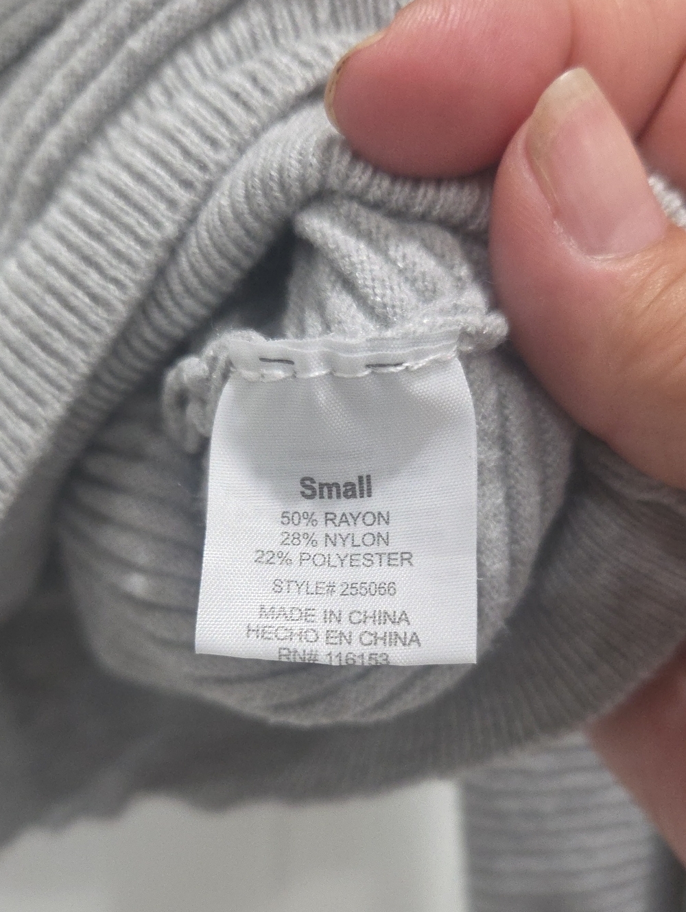 Poof Apparel Heather Gray Horizontal Ribbed Cropped Cardigan Sweater Sm - Picture 3 of 5